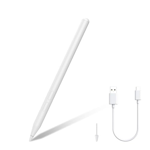 Stylus Pen for HP Omnibook, Digital Pen for HP Envy Pavilion Specter x360 Touch Screen Devices Rechargeable MPP 2.0 Tilt with 4096 Pressure Sensitivity Palm Rejection, Fast Charging - color: 4096-White
