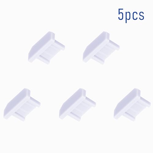 5 PCS Micro USB Port Anti-dust Plugs, Silicone Covers Caps Stoppers, Port Protector for PC Laptop Notebook Computers, Other Devices, 0.26 x 0.09 (LxW) - size: Micro USB/Transparent/5 PCS