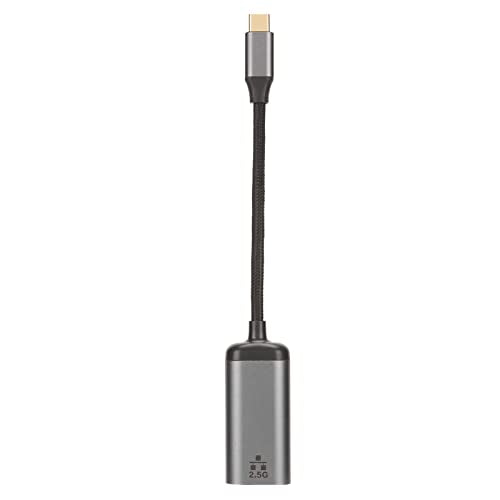USB C to Ethernet Adapter, 2500Mbps High Speed USB Type C to RJ45 2.5G Gigabit Ethernet LAN Network Adapter, Plug and Play for Phones Tablets, for