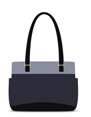 LOVEVOOK Laptop Tote Bag for Women with 3 Separate Pocket Work Bag with Large Cup Holder Computer Briefcase for Teacher Nurse - color: Ash Blue-black, size: 15.6 Inch