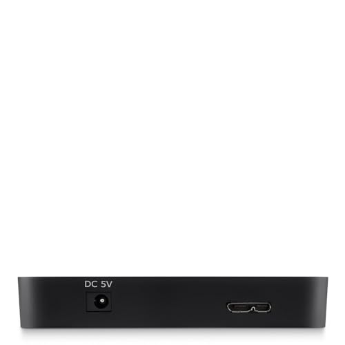 Belkin 4-Port USB 3.0 Hub – SuperSpeed Powered Station with 5 Gbps Data & Charging, Compact Desktop Adapter for Laptops, iPhone Chargers, Printers, Storage Devices – Black