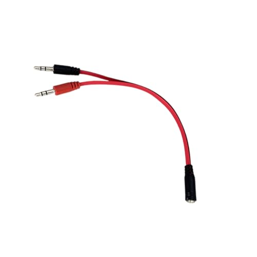 3.5MM Auditory Y Splitter Cable 20CM 1 Male/Female to 2 Male/Female for Headphones and Microphone Flat Wire Headsets Microphone - color: 2 male and 1 female