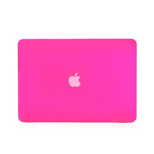RUBAN Compatible with MacBook Model A1286 (2011 2010 2009 Year Old Version Pro 15 inch with CD-ROM), Plastic Hard Case Shell and Keyboard Cover - Hot Pink - color: Hot Pink