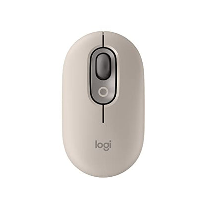 Logitech POP Mouse, Compact and Portable Wireless Bluetooth Mouse - Mist | Compact, portable design, programmable buttons, easy-switch between up to 3 devices, compatible with Laptop, Tablet, PC - color: Mist