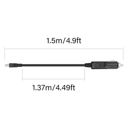 PNGKNYOCN12V DC Car Charger - Auto Power Supply with 18AWG Cable, DC 5.5mm x 2.5mm Cigarette Lighter Male Plug for Camera, CCTV, Car Refrigerator (4.9FT)