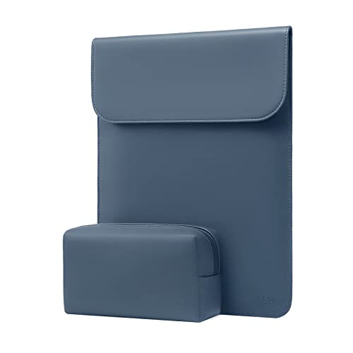 MOSISO Laptop Case 13.3 inch, 13-13.3 inch Laptop Sleeve Compatible with MacBook Neo 13 A18 Pro A3404 /Air 13/Pro 13/Pro 14 M5 M4 M3 M2 M1, Faux Suede Leather Case with Small Bag, Peacock Blue - color: Peacock Blue