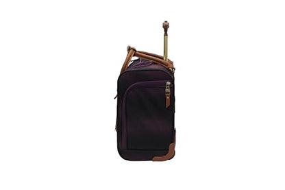 Steve Madden Designer 15 Inch Carry on Suitcase- Small Weekender Overnight Business Travel Luggage- Lightweight 2- Rolling Spinner Wheels Under Seat Bag for Women (Shadow Purple) - color: Shadow Purple