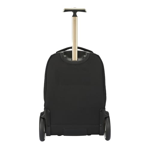 Rolling Laptop Bag with Quiet Wheels for 15.6 Inch Laptop, 6inch Large Wheel Roller Bag, Backpack with Wheels, Wheeled Computer Bag (T5- Football) - color: T5- Football