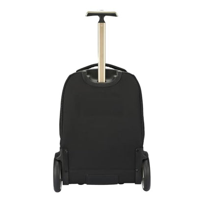 Rolling Laptop Bag with Quiet Wheels for 15.6 Inch Laptop, 6inch Large Wheel Roller Bag, Backpack with Wheels, Wheeled Computer Bag (T5- Football) - color: T5- Football