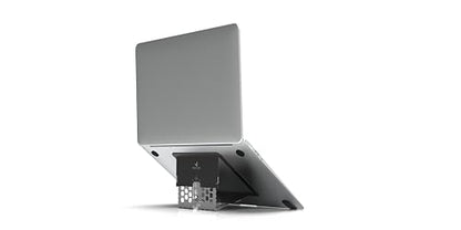 Paper-Thin Stand for MacBook, Laptop Riser, Slim Portable Ergonomic Ventilated Stand, 6 Adjustable Heights from 2.1" to 3.6", Compatible with Laptops Up to 18”, US Patented (Black) - color: Black