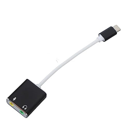 RiToEasysports USB C Microphone Adapter Aluminum Alloy Type C Sound Card 7.1 Channel External USB Sound Card Plug and Play 3.5mm Audio Output for Laptop Desktop Gaming
