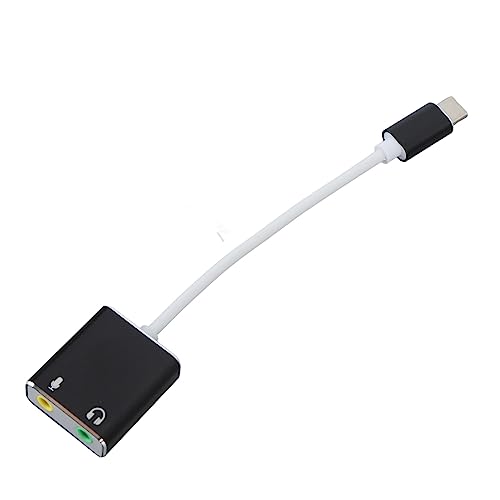 Alomejor USB C Microphone Adapter, Aluminum Alloy Type C Sound Card, 7.1 Channel Audio Output, Plug and Play, Compact 13g External USB Sound Card for Desktop Laptop Gaming