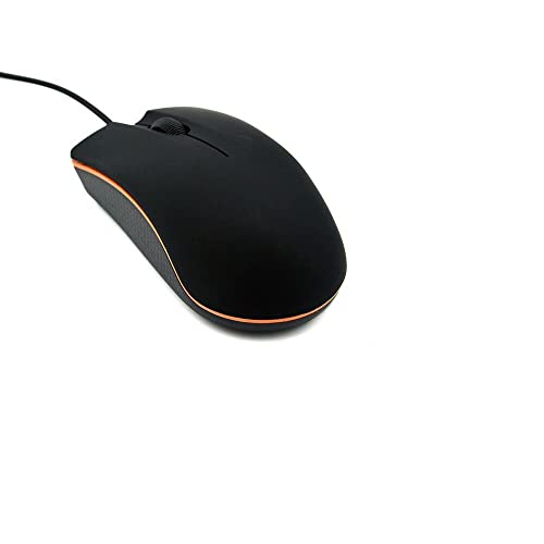 Guiheng Wired mini Mouse, USB Wired Computer Mice for Right or Left Hand, Ergonomic Computer Mouse with Durable Clicks for PC, Computer, Laptop, Desktop, Chromebook, Notebook, Mac (Black) - color: black