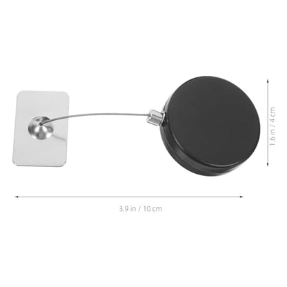 FOMIYES Retractable Security Cable Lock Abs+Iron+Steel Wire 2pcs with Automatic Retraction, Multifunctional Small Cable Lock 1 Meter Black Anti-Theft Cord for Remote Control and Tv Safety