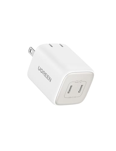 UGREEN 45W USB C Charger, Nexode 2 Port GaN Foldable PPS Wall Charger Block Support Samsung Super Fast Charging 2.0 for Galaxy S25/S24/Note 20, iPhone 16/15/14, iPad, MacBook, Steam Deck (White) - color: White