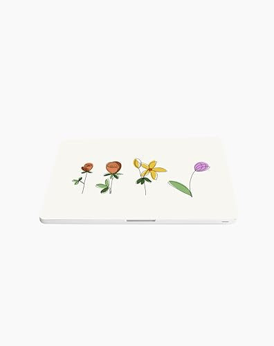 Laptop Skin Sticker Cover Decal - Flower Decal - Universal Size - Fits All laptops up to a 16” Diagonal Size | Easy to Apply, Remove and Change Styles (Colorful Drawn Flowers) - style: Colorful Drawn Flowers