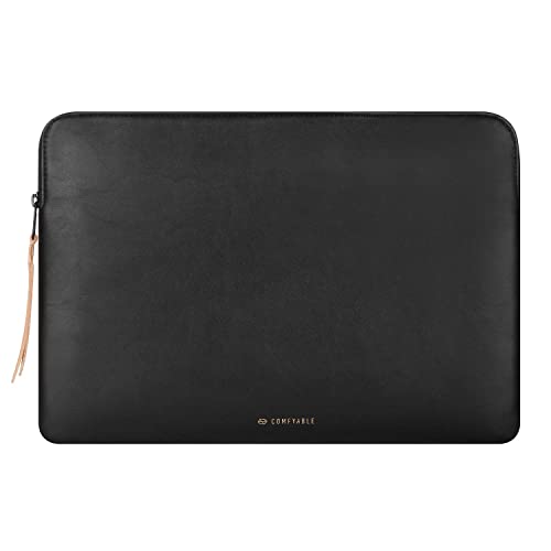 Comfyable Slim Protective Laptop Sleeve 14 Inch Snugly Compatible with MacBook Pro 14-inch M5 M4 M3 M2 M1 Pro/Max 2026-2021, PU Leather Bag Waterproof Cover Notebook Computer Case for Mac, Black - color: Black, size: Snug Fit for MacBook Pro 14-in