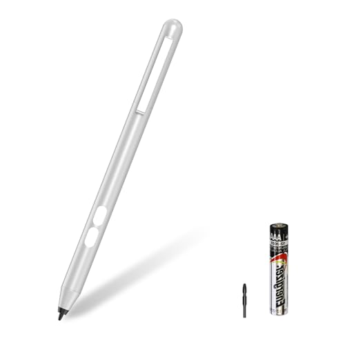 Stylus Pen for HP Omnibook X Flip Envy/Pavilion/Spectre x360 300Day Battery | Active Stylus Pen with Smooth Writing, MPP 1.51 Tilt Pen with Pressure Sensitivity & Palm Rejection for Drawing, Note-Taking - color: silver