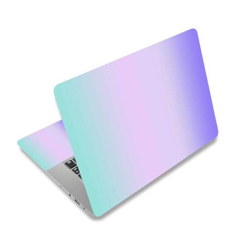 Laptop Skin Sticker Decal, 12 12.1 13 13.3 14 15 15.4 15.6 INCH Netbook Skins for Notebook PC, Universal Vinyl Laptop Decor Cover for Women Girls, Waterproof Art Protector I Gradient Green Purple - color: Gradient Green Purple