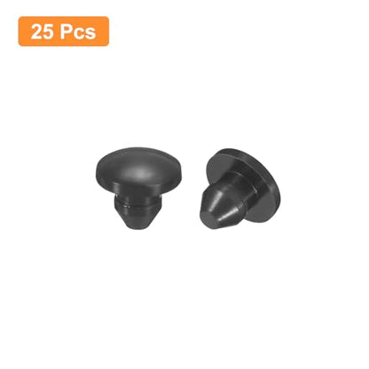 uxcell 25Pcs Silicone Plugs, Rubber Round Snap in Locking Hole Plugs for 3.5-4mm Hole, Hole Stoppers Waterproof Hole Plug for Metal Tube, Furniture End Caps Inserts, Black - size: 3.5-4mm