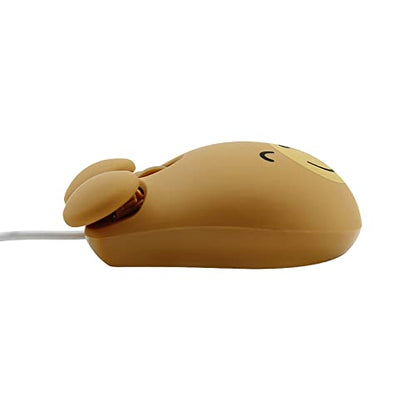 Sokelinn-six Wired Cute Mouse, USB Wired Mause for Kids with Lovely Cartoon Shaped, 1600PDI 3 Buttons Ergonomic Mini Mice for PC Laptop Desktop (Brown Bear) - color: Brown Bear