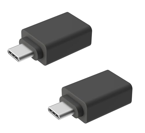 ienza USB-C to USB-A Adapter Converter for MacBook, PC, Android, iPhone, Receiver Dongle, Keyboard, Mouse, Webcam, Camera File Transfer, Portable Hard Drive, Printer, Speaker, Headset & More (2-Pack) - style: 2-Pack