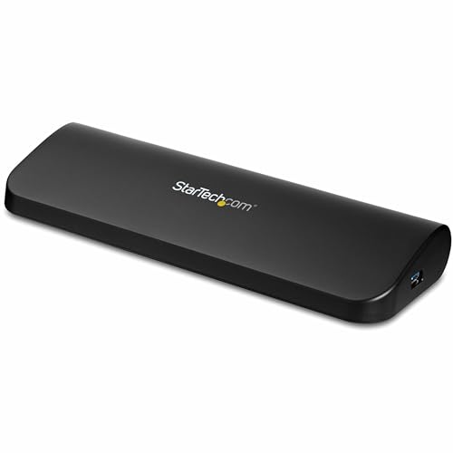 StarTech.com Dual Monitor USB 3.0 Laptop Docking Station with HDMI/DVI/VGA, 3x USB-A Hub, GbE, Audio, Universal Type-A Dock for Windows/macOS/ChromeOS - TAA Compliant (USB3SDOCKHDV) | For Chromebooks, MacBooks, ThinkPad X1 Carbon, Latitude and XPS, with t
