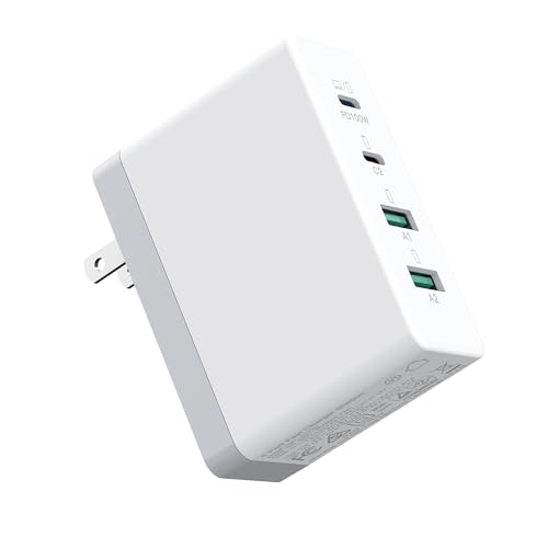Mac Book Pro Charger,120W GaN 4-Port USB C Charger Block,Exclusive PD 100W for MacBook Pro/Air,ipad Pro,Samsung Galaxy,iPhone 16/15/Pro and All USB C Device-White