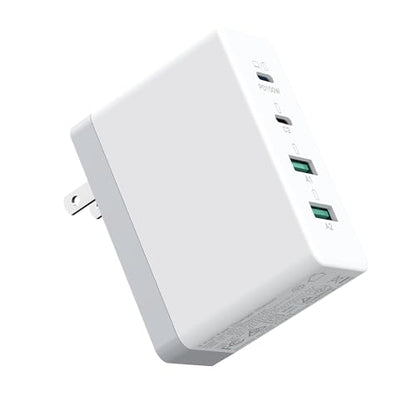 Mac Book Pro Charger,120W GaN 4-Port USB C Charger Block,Exclusive PD 100W for MacBook Pro/Air,ipad Pro,Samsung Galaxy,iPhone 16/15/Pro and All USB C Device-White