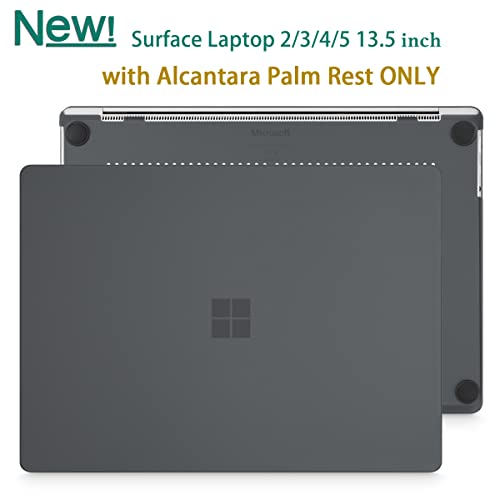May Chen Case for 13.5" Microsoft Surface Laptop 3/4/5 with Alcantara Palm Rest Model 1867 1958 1959 (2019 2021 2022), Plastic Hard Shell Case with Keyboard Cover + Screen Protector, Matte Black - color: Matte Black