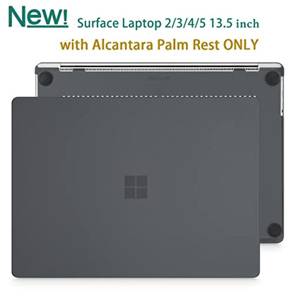 May Chen Case for 13.5" Microsoft Surface Laptop 3/4/5 with Alcantara Palm Rest Model 1867 1958 1959 (2019 2021 2022), Plastic Hard Shell Case with Keyboard Cover + Screen Protector, Matte Black - color: Matte Black