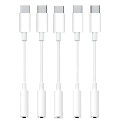 5 Pack Usbc to 3.5mm Jack Audio Adapter,The Headphone Adapter to USB C Compatible with iPhone 17/16/15 Series,Samsung Galaxy S25,S24,S23 Ultra,Note 20,iPad Pro,MacBook,Pixel XL and More - size: 5 Pack usb c to 3.5mm audio adapter
