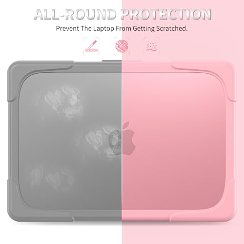 Batianda Heavy Duty Case for MacBook Neo 13 Inch 2026, Blush | Fits Model A3404 A18 Pro Chip, Ergonomic Foldable Stand Holds 22lbs, TPU Bumper, Matte Translucent Shockproof Hard Shell - color: Blush