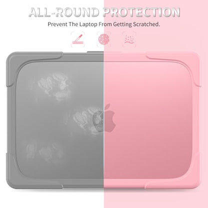 Batianda Heavy Duty Case for MacBook Neo 13 Inch 2026, Blush | Fits Model A3404 A18 Pro Chip, Ergonomic Foldable Stand Holds 22lbs, TPU Bumper, Matte Translucent Shockproof Hard Shell - color: Blush