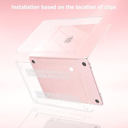 Case Compatible with MacBook Neo 13 inch Laptop 2026 (Model A3404), Scratch Resistant Protective Hard Shell Cover, Glitter Blush - color: Glitter Blush