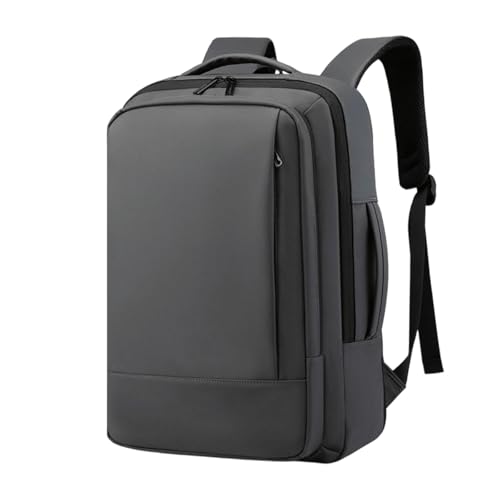 15.6 Inch Business Laptop Backpack, Water Resistant Travel Backpack with USB Charging Port, Durable College Work Daypack for Men Women (Gray) - color: Gray