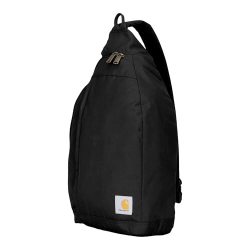 Carhartt Durable Sling Bag, Crossbody Backpack with Side Release Buckle, Tablet Sleeve and Adjustable Strap, Black, 10L - color: Black