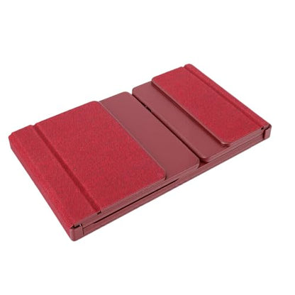 Bewinner 3 Fold Foldable Bluetooth Keyboard, Rechargeable Wireless Keyboard with Touchpad and Number Pad for Travel Work Tablet Laptop Users (Wine Red) - color: Wine Red