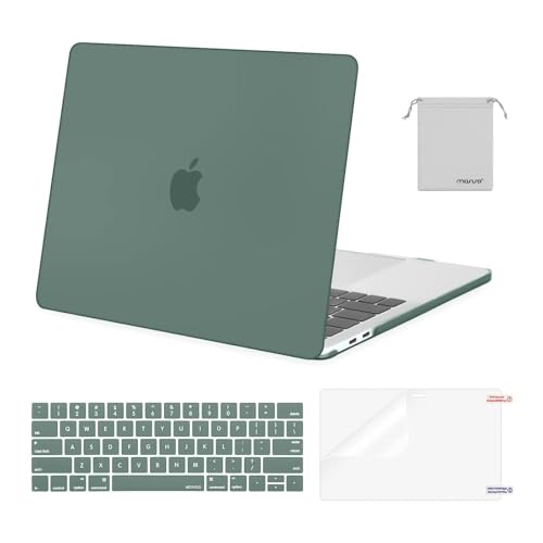 MOSISO Compatible with MacBook Pro 13 inch Case M2 M1 2026 2025 2024-2016 | A2338 A2251 A2289 A2159 A1989 A1708 A1706, Plastic Hard Shell&Keyboard Cover&Screen Film&Storage Bag, Midnight Green - color: Midnight Green