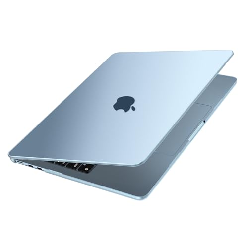 MOSISO Compatible with MacBook Air 13 inch Case M5 2026 M4 M3 M2 2025-2022 A3449 A3240 A3113 A2681, Seamlessly Closes Anti-Crack&Anti-Fingerprints Hard Shell for MacBook Air 13.6 Case, Sky Blue Clear - color: Sky Blue Clear