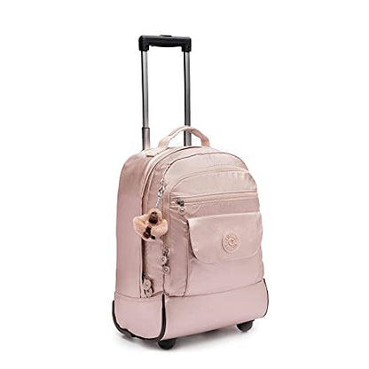 Kipling Sanaa Large Metallic Rolling Backpack Quartz Metallic - color: Quartz Metallic, size: 12.5" x 18.5" x 10.75"