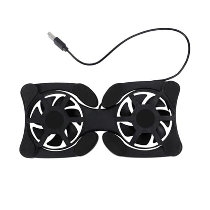 BESPORTBLE Portable Laptop Cooling Pad with Dual USB Fans Foldable Lightweight Notebook Cooler Stand for Efficient Heat Dissipation and Enhanced Computer Performance Material No External