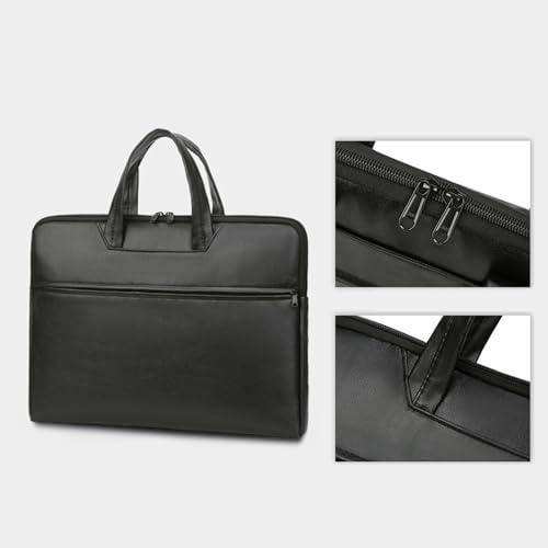 Tote Laptop Bag with Handles Zippers Organize for Notebook Computer Sleeve Handbag Bag Leather Laptop for Men - color: Blue