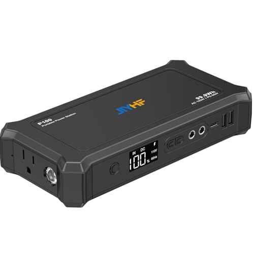JIYHF Portable Power Bank with AC Outlet - 99.9Wh Backup Battery, 100W AC & 65W USB-C PD Fast Charging Ideal for Outdoor Work, Compatible with iPhone16/15 Series, iPad, MacBook, Laptop - style: P100 Black