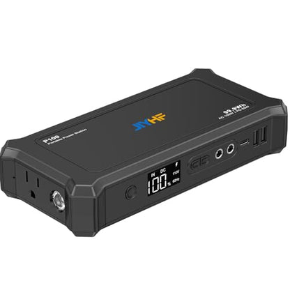 JIYHF Portable Power Bank with AC Outlet - 99.9Wh Backup Battery, 100W AC & 65W USB-C PD Fast Charging Ideal for Outdoor Work, Compatible with iPhone16/15 Series, iPad, MacBook, Laptop - style: P100 Black