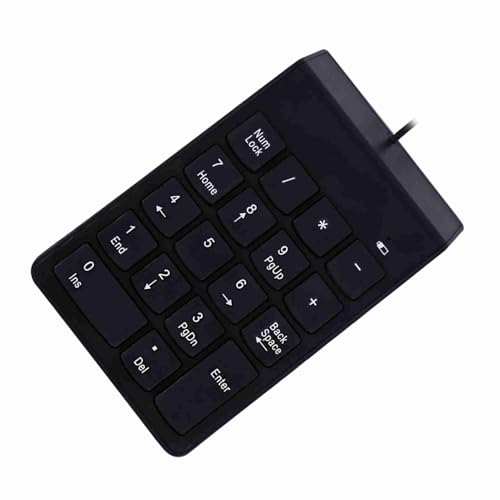 SUNGOOYUE USB Numeric Keypad, ABS Wired Number Pad 18 Keys USB 2.0 Plug and Play Spill for Laptop Desktop Data Entry Accounting Spreadsheet Users