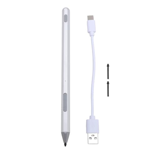 Pens for Touchscreens, Rechargeable Capacitive Pen with Magnetic Attachment Function, High Precision and Sensitivity, 2 Replaceable Tip (Black) (Silver) - color: Silver