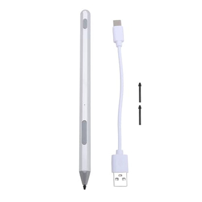 Pens for Touchscreens, Rechargeable Capacitive Pen with Magnetic Attachment Function, High Precision and Sensitivity, 2 Replaceable Tip (Black) (Silver) - color: Silver