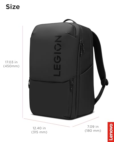 Lenovo Legion Gaming Laptop Backpack GB800, 21L Capacity, Fits 17-inch Laptops, Water Resistant, Three Main Compartments & 19 Specialiized Pockets, Black - style: Gb800 Black