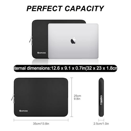 ARVOK Laptop Sleeve Case,Waterproof Notebook Cover for MacBook Air MacBook Pro inch, Computer Carrying Bag - color: Black, size: 15 inch